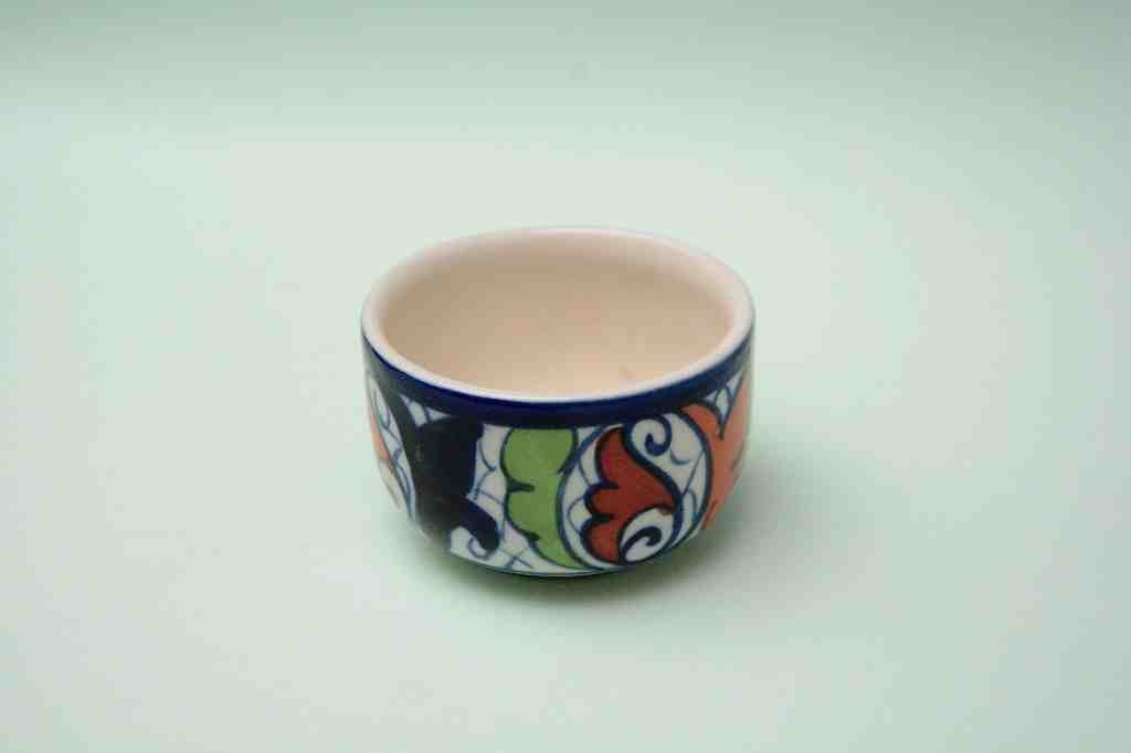  Blue pottery Butter cup   - Duplicate IMG # 1