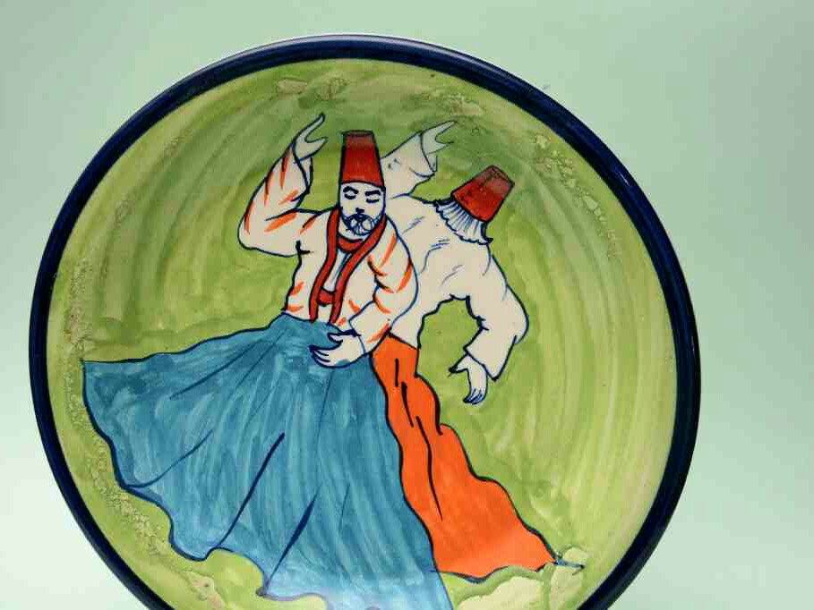  Blue pottery Decorative art Plate IMG # 1