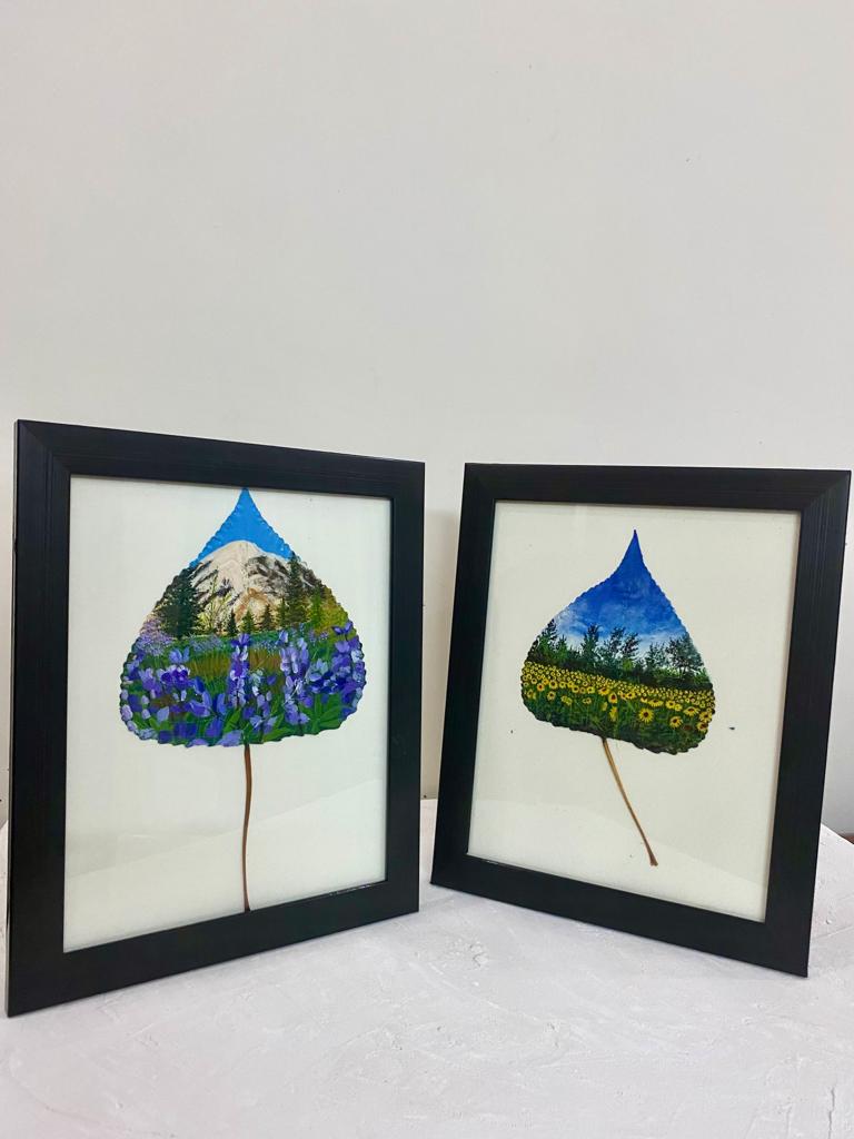 Mountain Landscape on Leaf