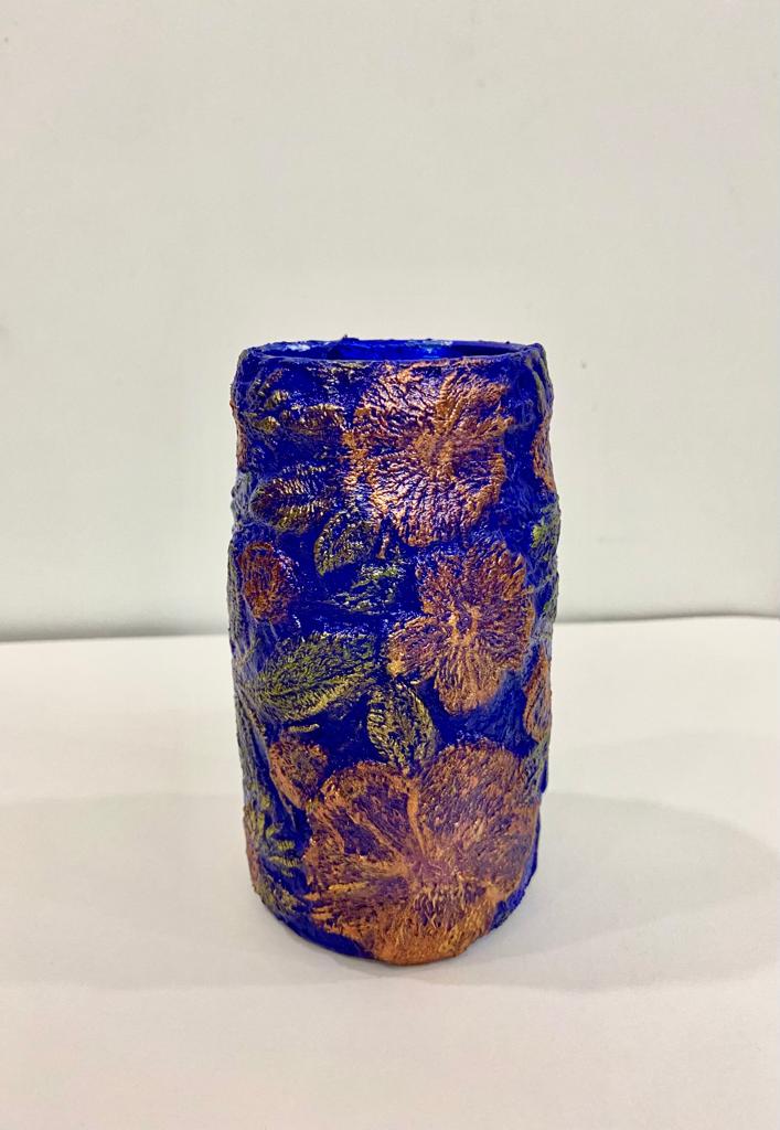 Decorated Pencil Glass Jar