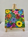 Desi Floral Texture Painting on Canvas