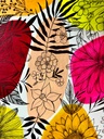 Mixed Media Boho Floral Art on Paper