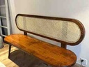 Rattan Bench with back  IMG # 1