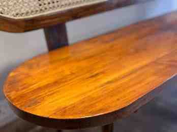 Rattan Bench with back  IMG # 1