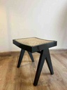 Dark Rose Wood Rattan Stool - Duplicate IMG # 1