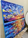 Sunset Seascape Palette Knife Painting