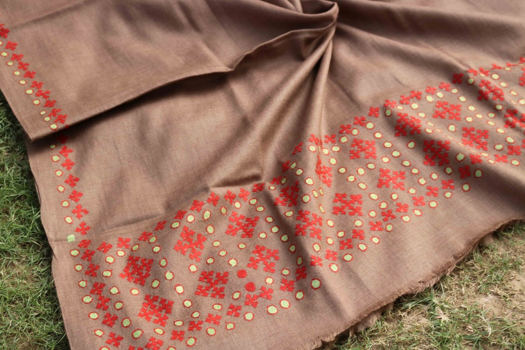 Swati Khaddi Embroidered Wool Shawl
