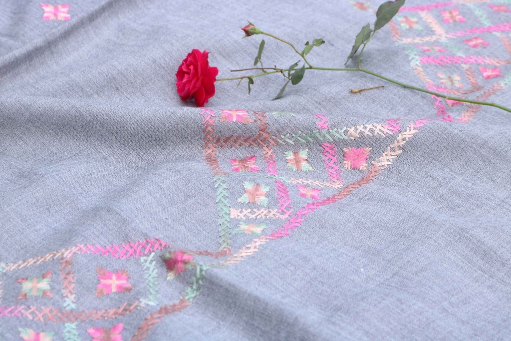 Swati Khaddi Embroidered Wool Shawl