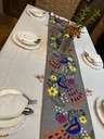 Embroidered Table Runner (Grey)