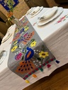 Embroidered Table Runner (Grey)