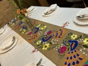 Embroidered Table Runner (Dark Beige)