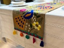 Embroidered Table Runner (Dark Beige)
