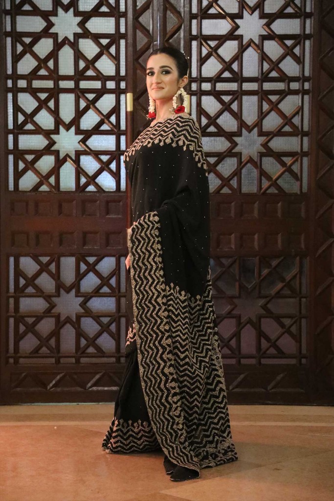 Ajrak Applique Sarree IMG # 1