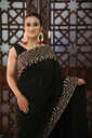 Ajrak Applique Sarree IMG # 1