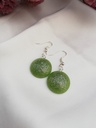 Apple Green & Silver Teardrop Earrings IMG # 1