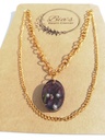 Adorned Black Double Chain Pendant