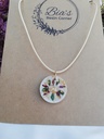 White & Multi Dried Flower Pendant