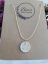 White & Golden Round Flower Pendant