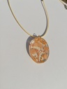 Peach Oval Dried Flower Pendant