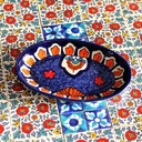 Blue Pottery Over Tray  IMG # 1