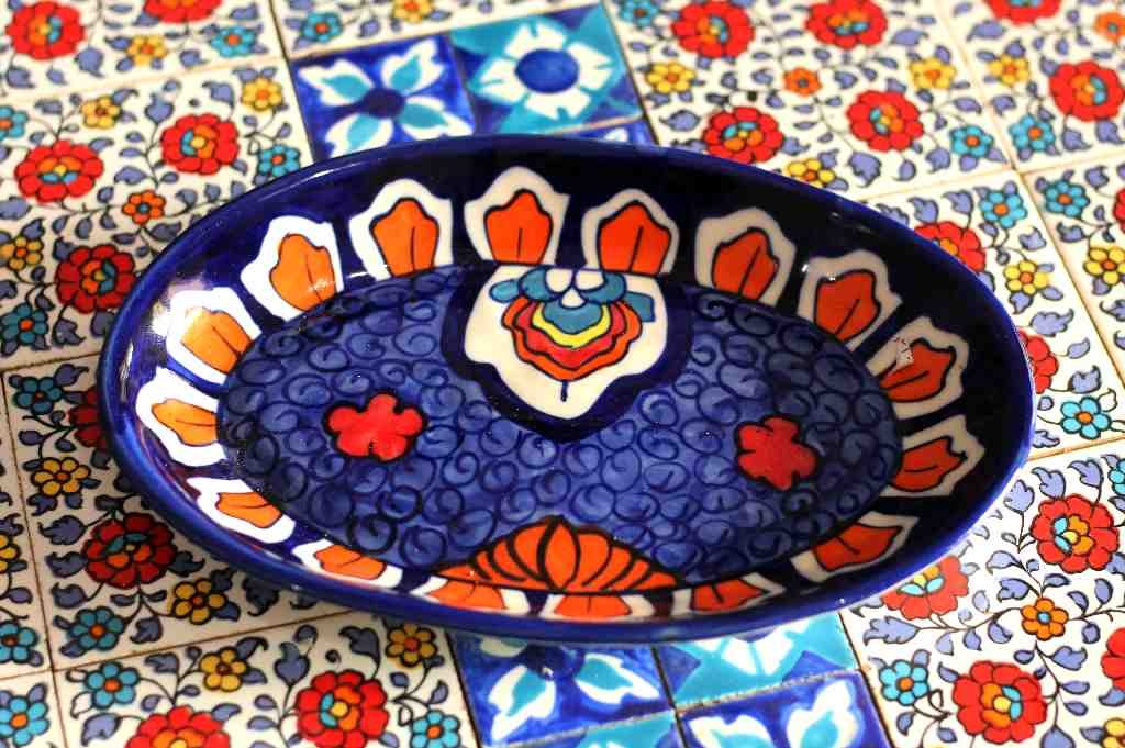 Blue Pottery Over Tray IMG # 1