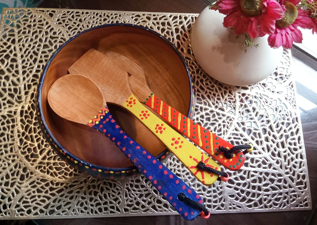 Hand Painted Salad Bowl Paired