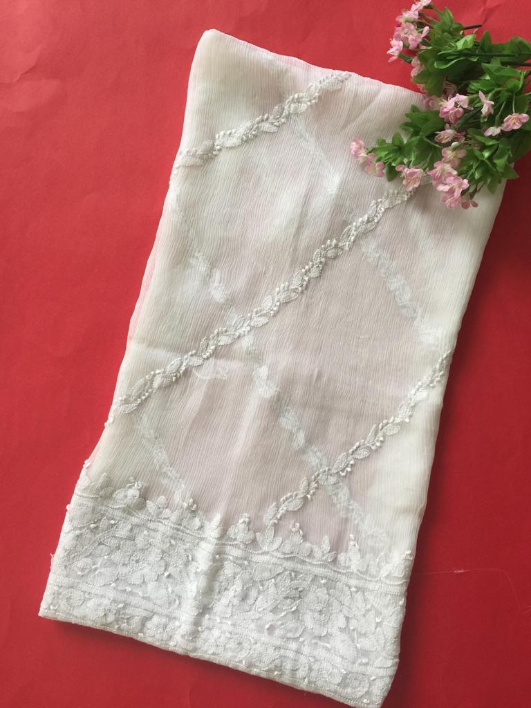 Pure Chiffon Dupatta And Shirt 2 Piece Unstitched 