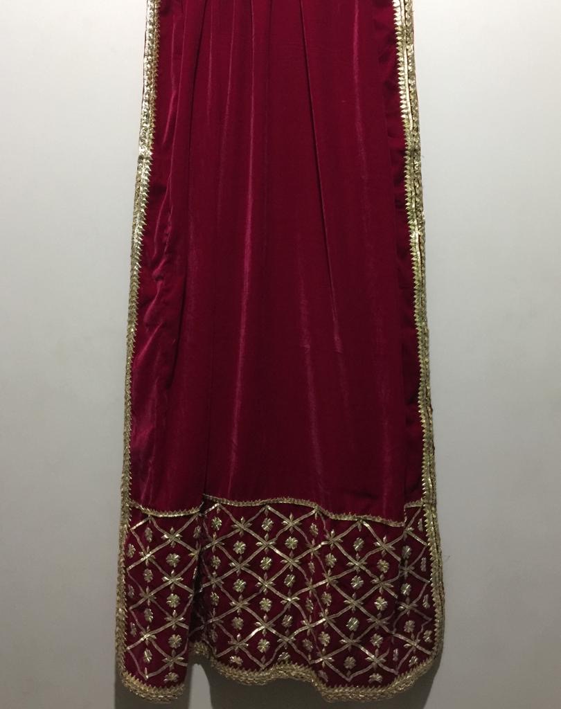Hand Embroidered Ajrak Shirt And Trouser with Standard Size Sleaves 