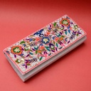 Hand embroidered clutch