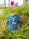 "Pretty owl" a painted stone IMG # 1