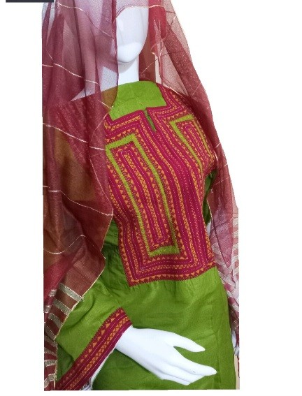 Green Maroon Embroidered IMG # 1