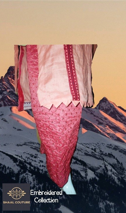 Pink Embroidered Stitched IMG # 1