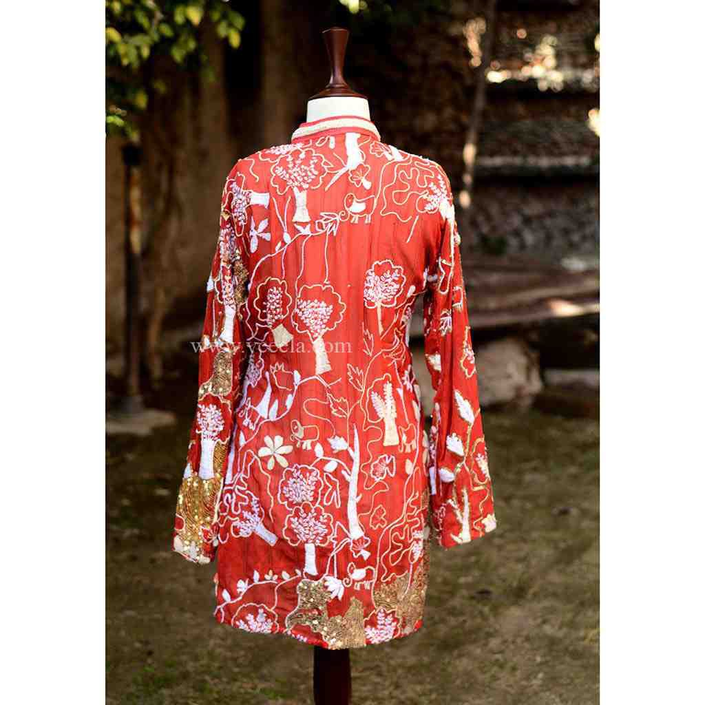 Embroidered shirt With Sitara and Gota work  IMG # 1