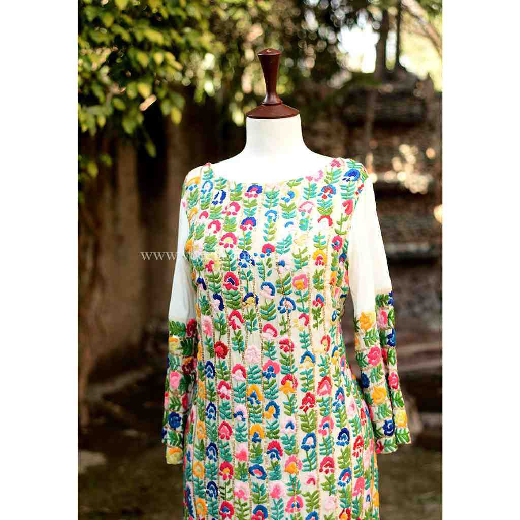 Embroidered shirt and Trouser with Sitara Work IMG # 2
