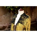 Embroidered red shirt with moti work - Duplicate IMG # 1