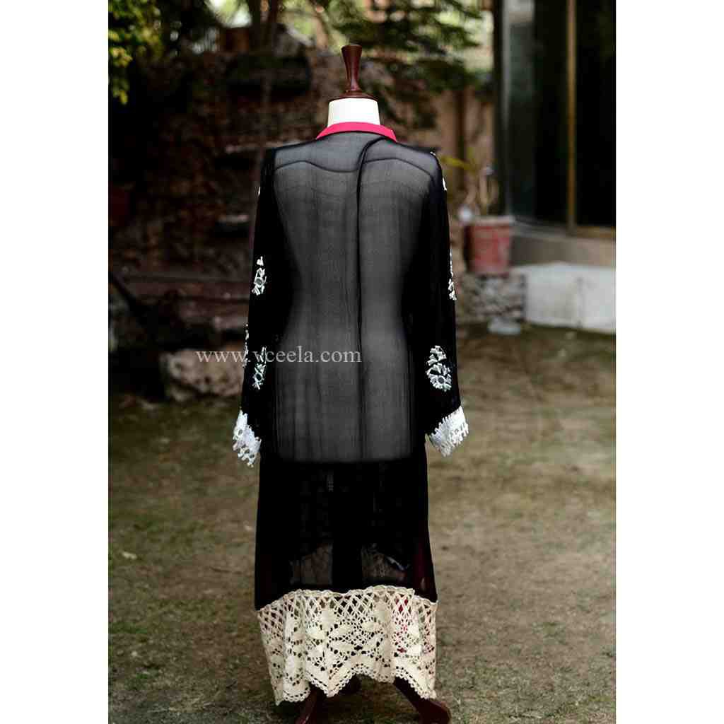 Embroidered red shirt with moti work - Duplicate IMG # 1