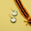 Resin art abstract round earrings  IMG # 1