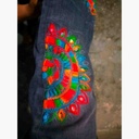 Denim Jeans with Beautiful Hand Embroidery   - Duplicate IMG # 1