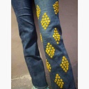 Denim Jeans with Beautiful Hand Embroidery   - Duplicate IMG # 1