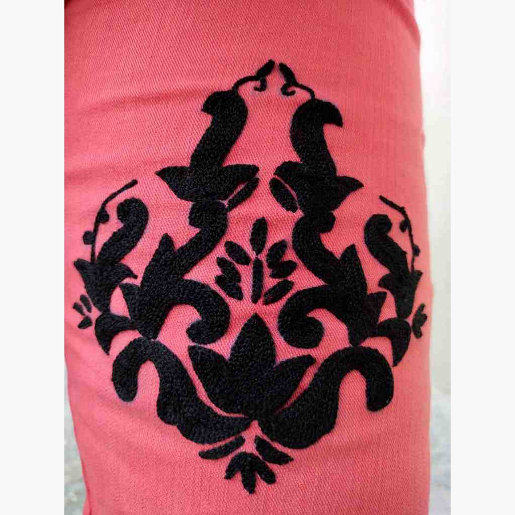 Denim Jeans with Beautiful Hand Embroidery   IMG # 1