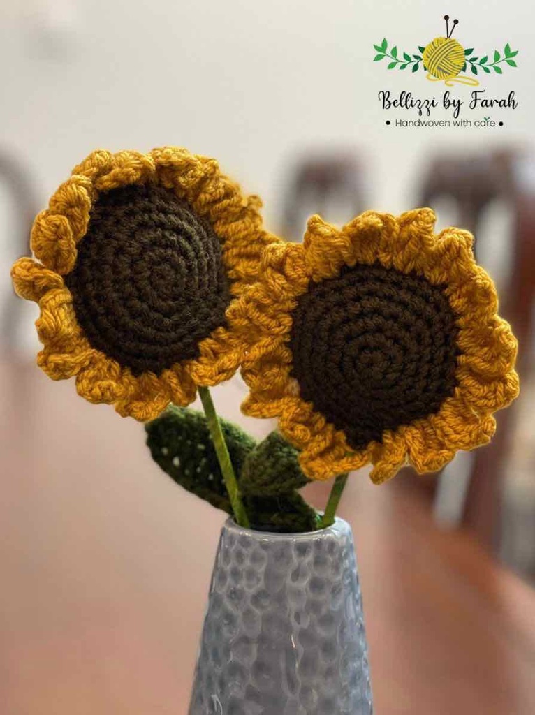 Crochet Sunflower one Stem IMG # 1