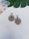 Floral Oval Earrings Silver