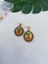 Floral Oval Earrings Golden
