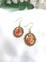 Red & Golden Floral Earrings