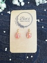 Red Floral Stud Earrings