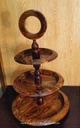 Natural Geo Rosewood Decorative Brown Tiered Stand With Brass Inlay IMG # 1
