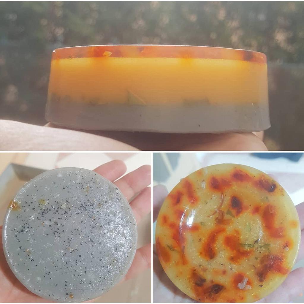 Handmade Orange & Charcoal Twin Organic Soap with Scrub