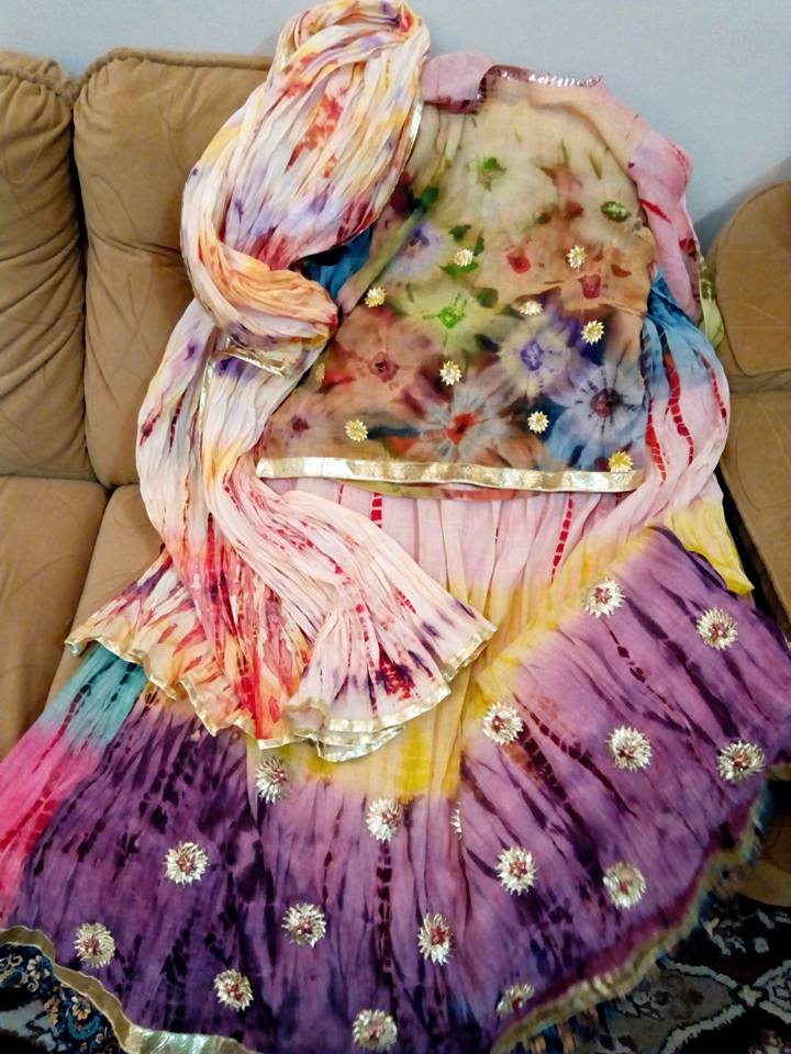Shabori Silk Tie Dye Sharara 
