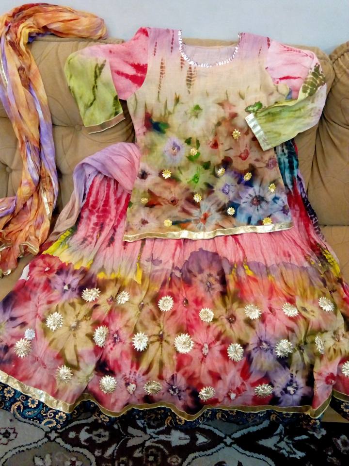 Shabori Silk Tie Dye Sharara 