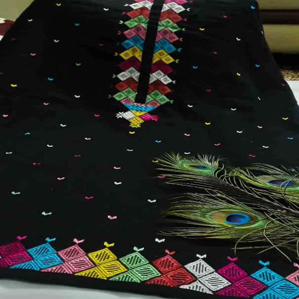 Unstitched Embroidered Kurta